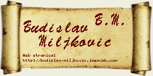 Budislav Miljković vizit kartica